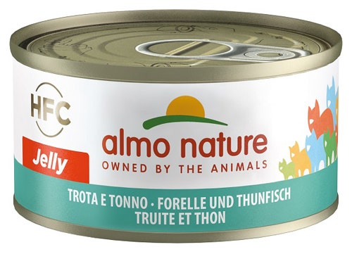 Almo Nature HFC Jelly Trota e Tonno Cibo Umido Per Gatti Adulti Lattina 70g