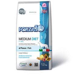 Forza10 Medium Diet Crocchette Al Pesce Cani Adulti Taglia Media Sacco 1,5kg