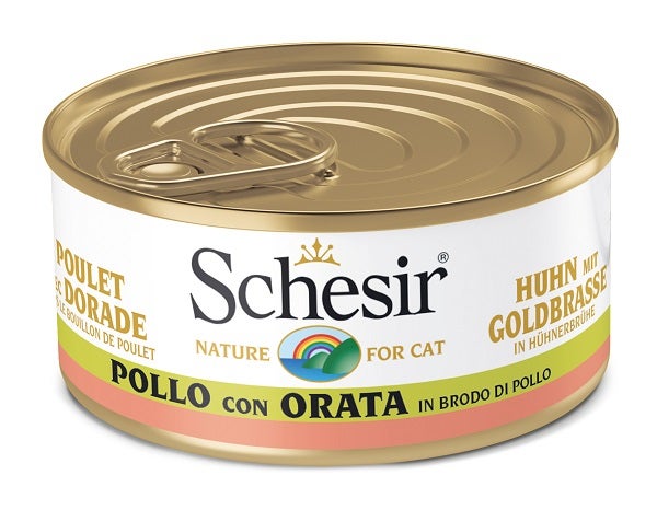 Schesir Pollo Con Orata Cibo Umido Gatti Adulti Lattina 70g