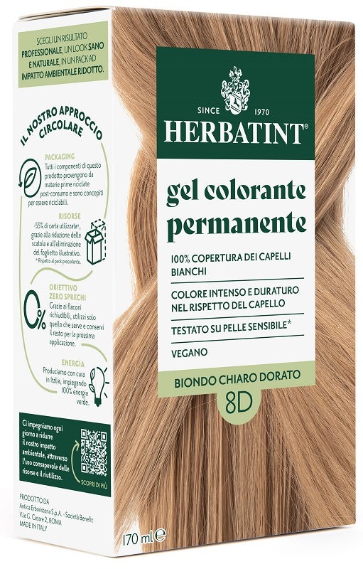 Herbatint Gel Colorante Permanente 8N Biondo Chiaro 170 ml