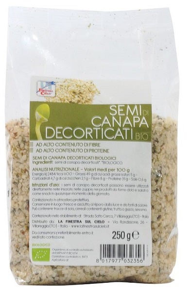 La Finestra Sul Cielo Semi Canapa Decorticati Bio 250 Grammi