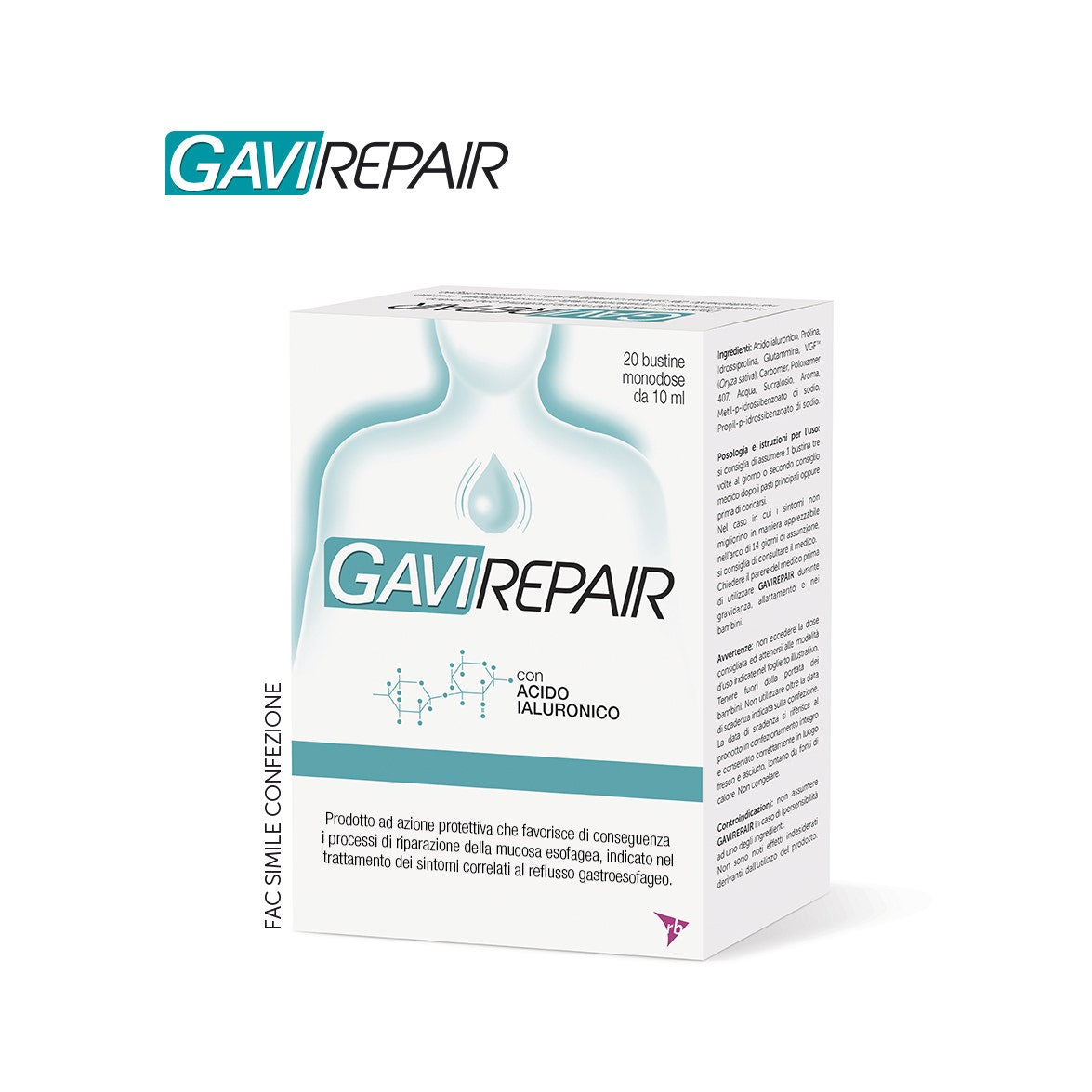 Gaviscon Gavirepair 20 Stick Liquidi 10ml