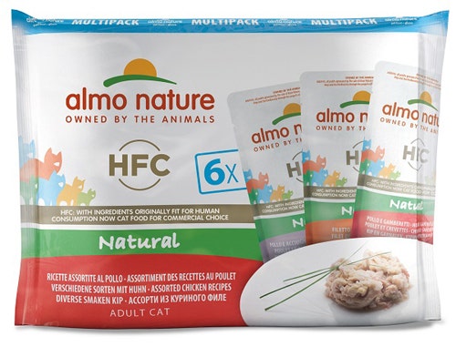 Almo Nature HCF Natural Cibo Umido Al Pollo Per Gatti Adulti Bustine 6x55g
