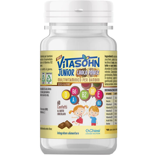 Vitasohn Junior Choco Power Integratore Multivitaminico Bambini 60 Confetti Gusto Cioccolato
