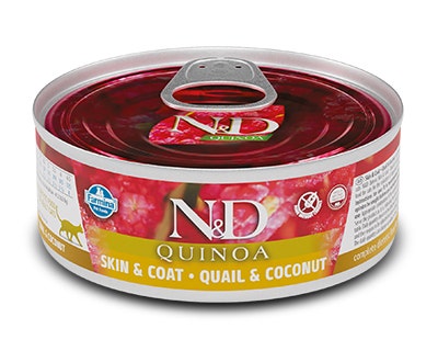 Farmina Natural & Delicious Quinoa Skin & Coat Quaglia E Cocco Per Gatti Adulti 80g
