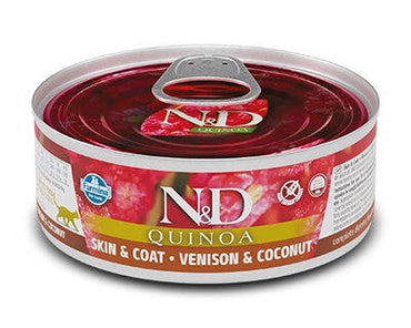 Farmina Natural & Delicious Quinoa Skin & Coat Cervo E Cocco Per Gatti Adulti 80g