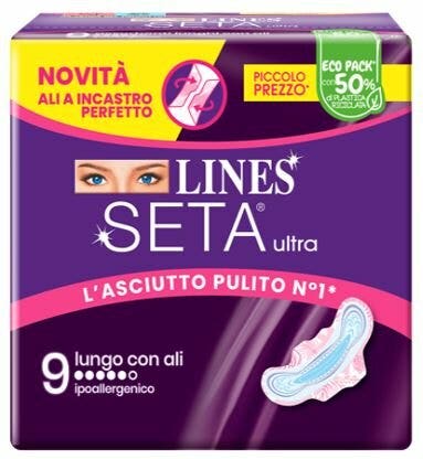 Lines Seta Ultra 9 Assorbenti Lunghi con Ali