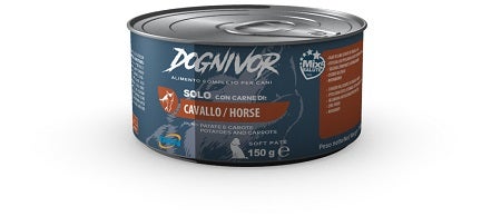Dognivor Cibo Umido Con Cavallo Patate e Carote Per Cani Adulti Scatoletta 150g
