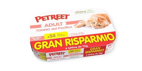 Petreet Natura Gatto Tonno Del Pacifico Con Pollo Multipack 5+1 Da 70g
