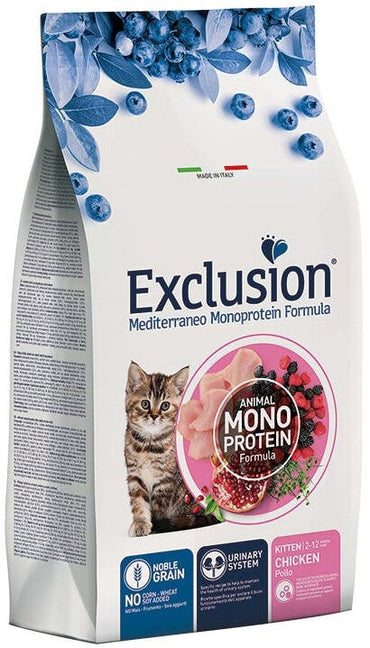 Exclusion Mediterraneo Monoprotein Noble Grain Cibo Secco Pollo Per Gattini 1,5kg