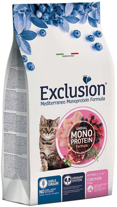 Exclusion Mediterraneo Monoprotein Noble Graincat Kitten Chicken Crocchette Per Gattini 12kg