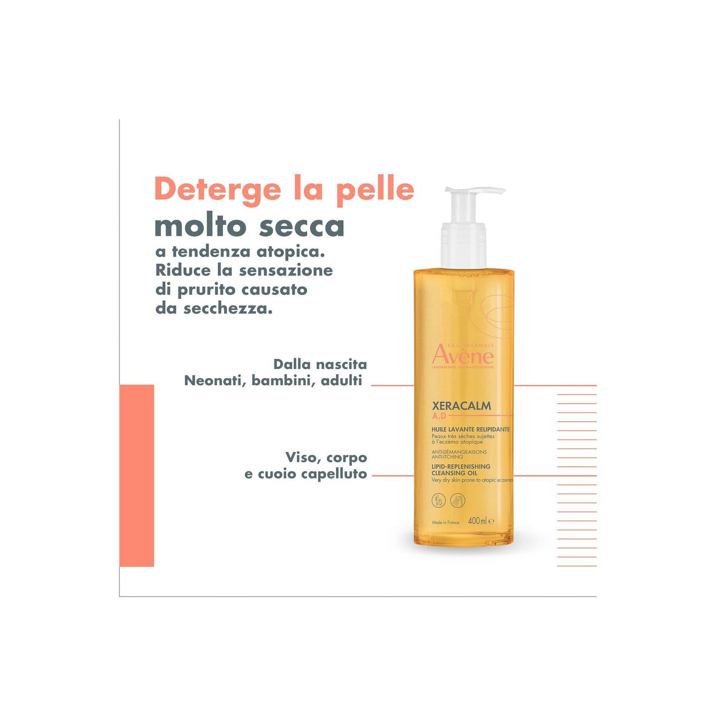 Eau Thermale Avène Xeracalm AD Olio Detergente Liporestitutivo 400ml