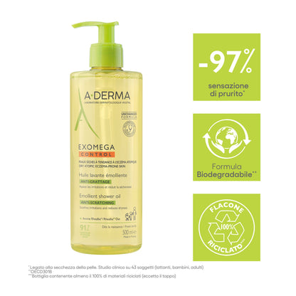 A-Derma Exomega Control Olio Lavante Emolliente Anti-Grattage 500ml
