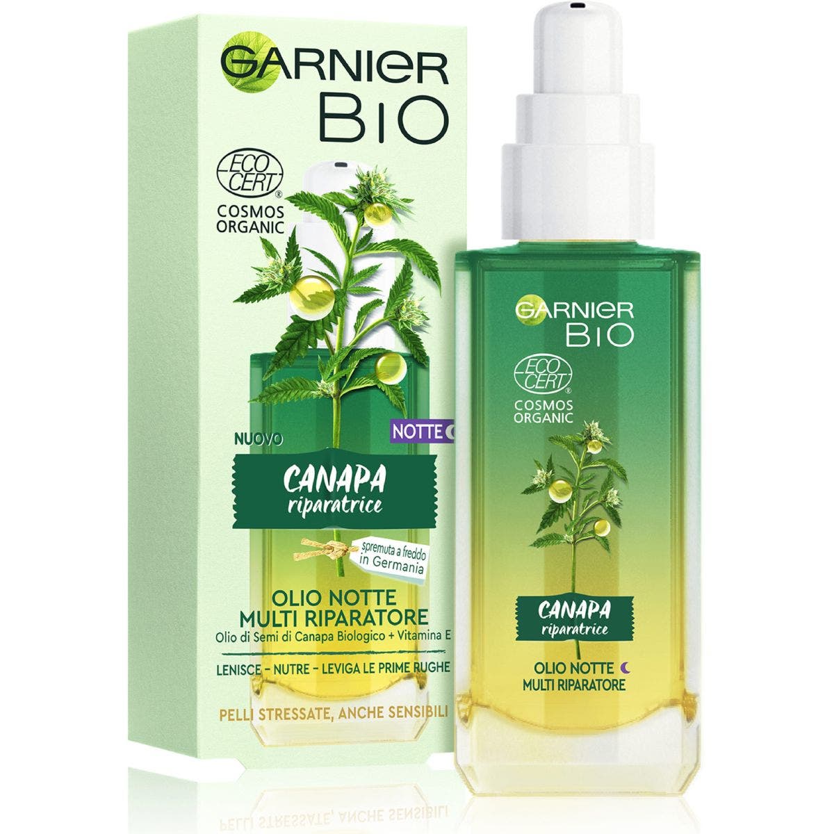 Garnier Bio Olio Notte Viso Multi Riparatore Canapa 30ml