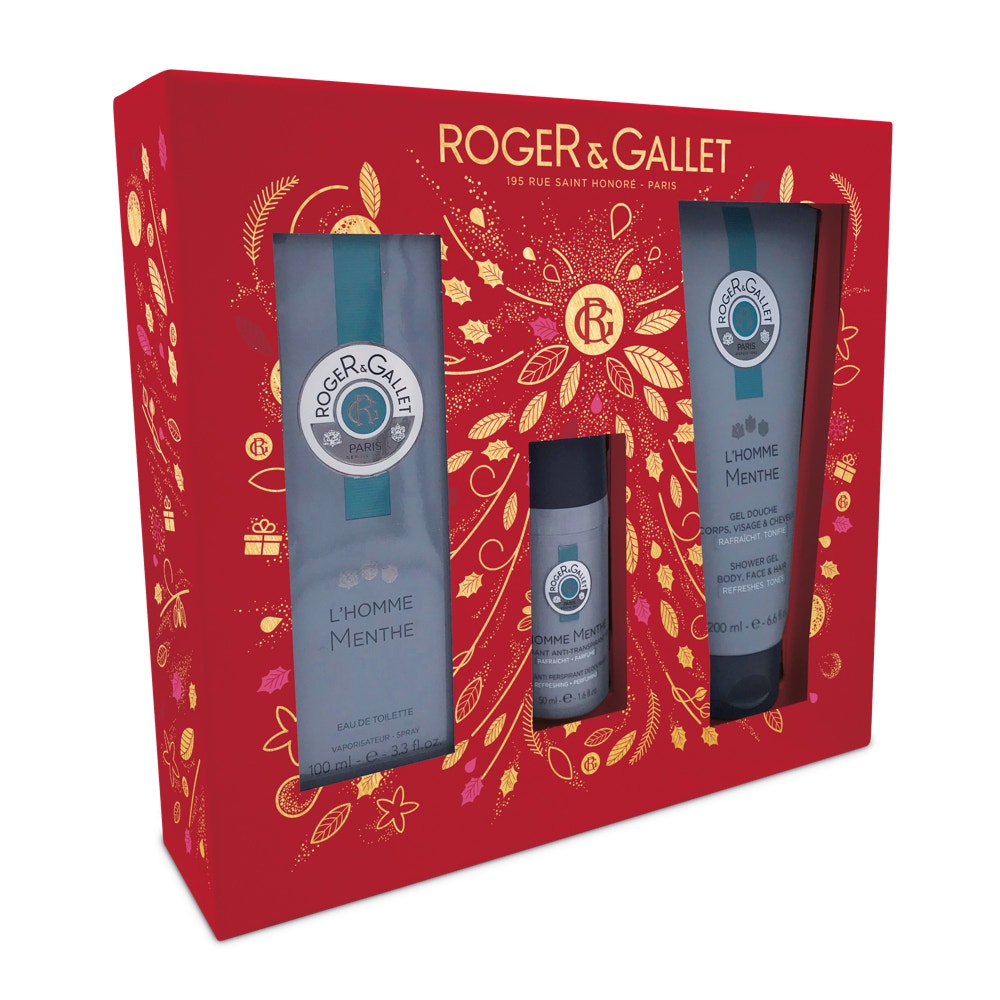 Roger&Gallet Cofanetto L'Homme Menthe Eau De Toilette 100ml + Deodorante 50ml + Gel Doccia 200ml