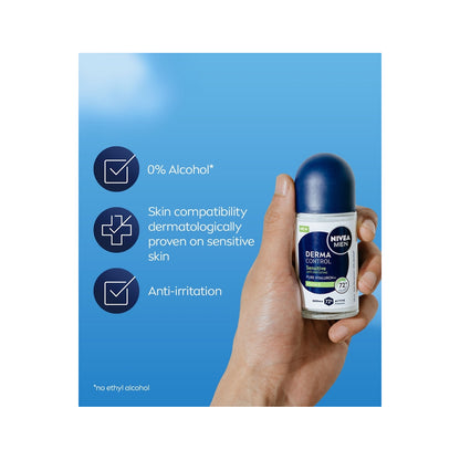 Nivea Men Derma Control Sensitive Deodorante Antitraspirante Roll-On 72H 50ml