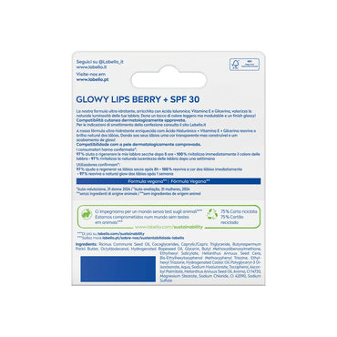 Labello Glowy Lips Berry Labbra Ultra-Idratante Acido Ialuronico + Vitamina E + Glicerina 10ml
