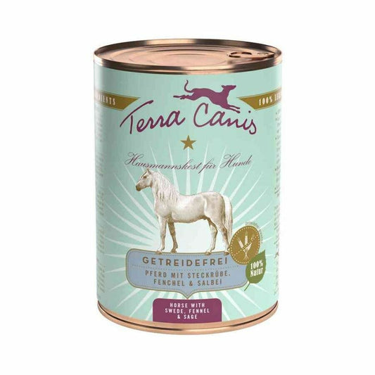 Terra Canis Grain-Free Alimento Umido Cavallo Con Rapa Finocchio E Salvia Per Cani Scatoletta 400g