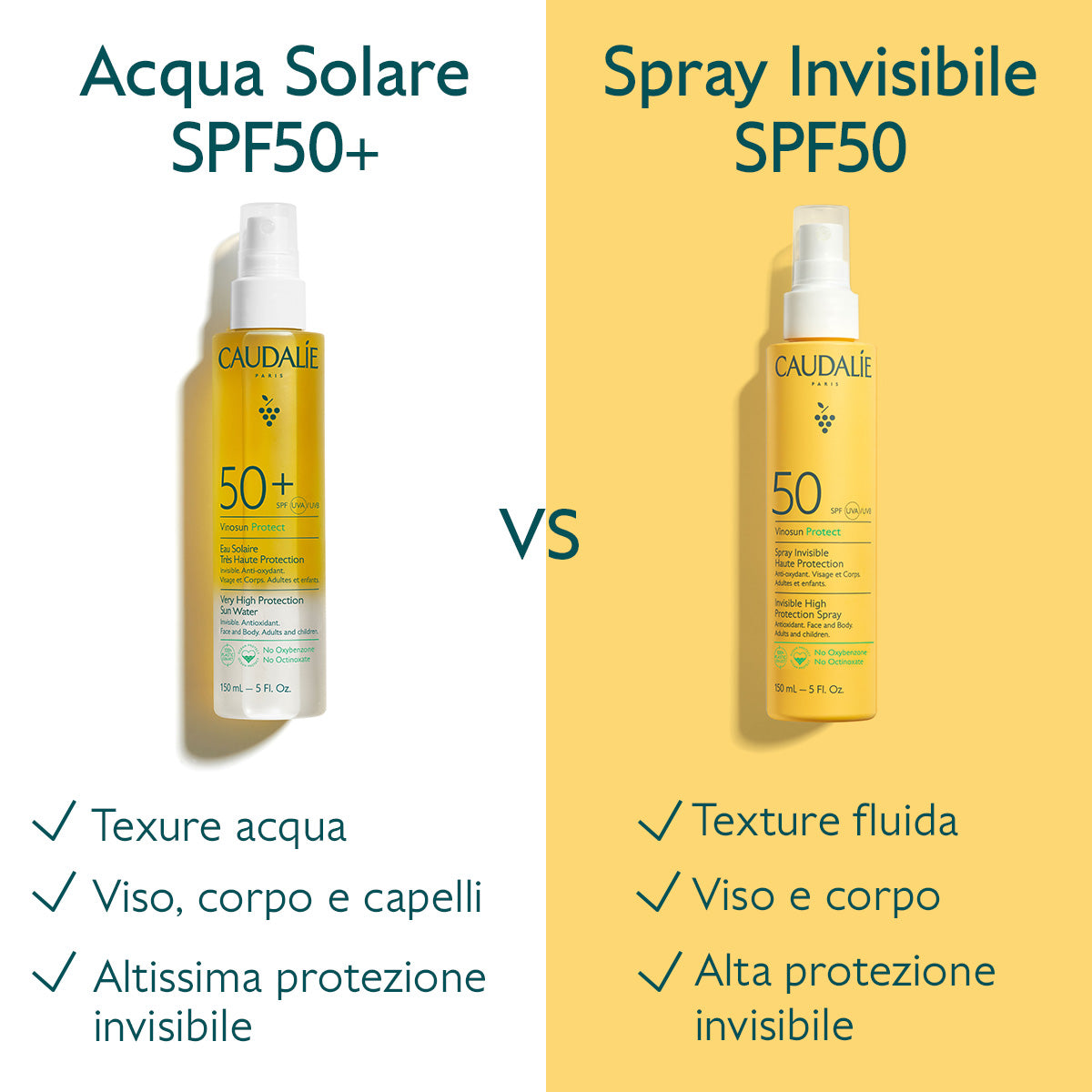 Caudalie Vinosun Protect Spray Invisibile ad Alta Protezione SPF50 150ml