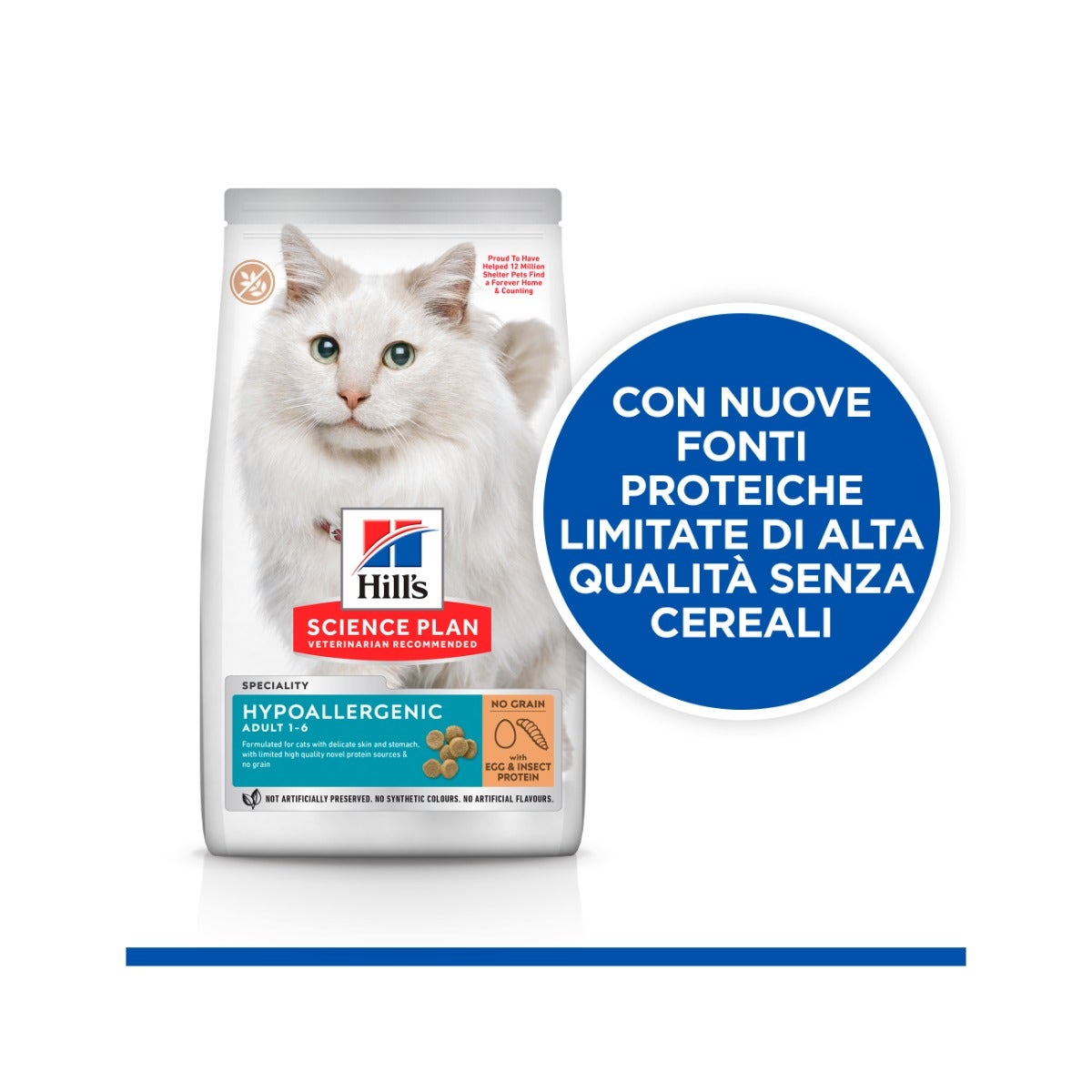 Hill's Science Plan Hypoallergenic Adult Alimento Secco Per Gatti Con Uova E Insetti 7Kg