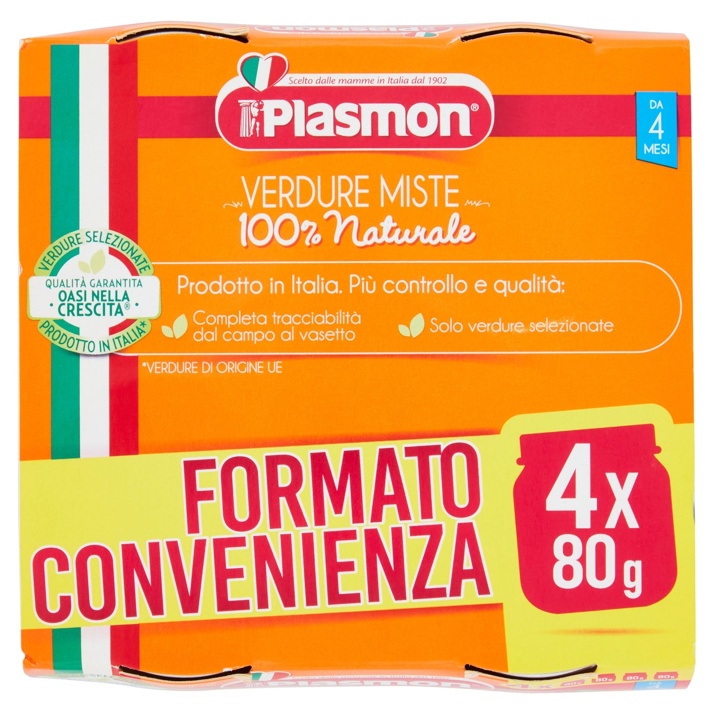 Plasmon Omogeneizzato Verdure Miste 4x80g 4 Mesi+