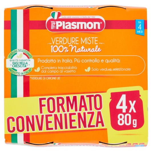 Plasmon Omogeneizzato Verdure Miste 4x80g 4 Mesi+