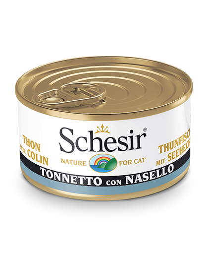 Schesir Tonnetto Con Nasello Lattina Cibo Umido Gatto Adulto 85g