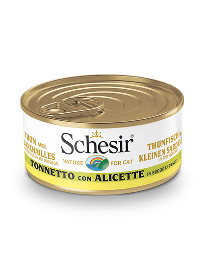 Schesir Tonnetto Con Alicette Lattina Cibo Umido Gatto Adulto 70g