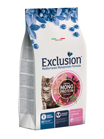 Exclusion Mediterraneo Monoprotein Noble Graincat Kitten Chicken Crocchette Per Gattini 12kg