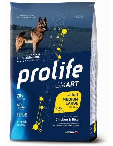Prolife Dog Smart Chicken & Rice Cibo Secco Per Cani Adulti Taglia Medium/Large Sacco 2,5 Kg