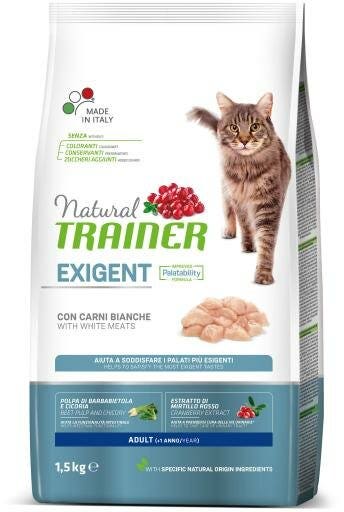 Natural Trainer Exigent Crocchette Con Carni Bianche Per Gatti Adulti Sacco 1,5kg