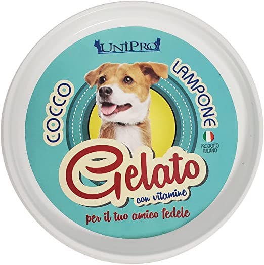 Unipro Preparato Per Gelato Cocco/Lampone Alimento Complementare Per Cani 60g