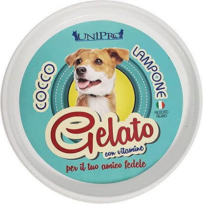Unipro Preparato Per Gelato Cocco/Lampone Alimento Complementare Per Cani 60g