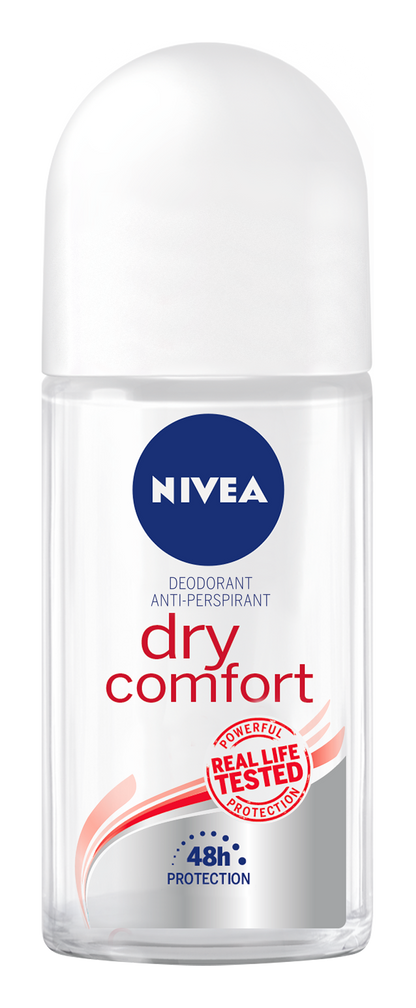 Nivea Dry Comfort Deodorante Roll on Antitraspirante 72h Con Formula Dual Active 50ml