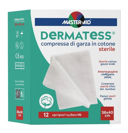 Master-aid Dermatess Garza Compressa Cotone 36x40cm 12 Pezzi