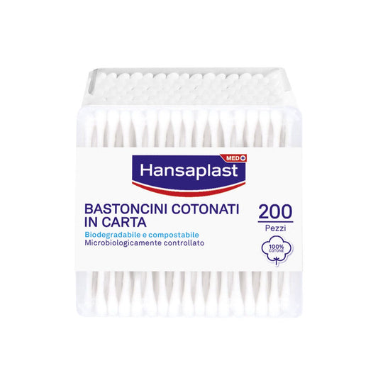 Hansaplast Bastoncini Cotonati Cotton Fioc Per il Kit Pronto Soccorso Casalingo 200 Pezzi