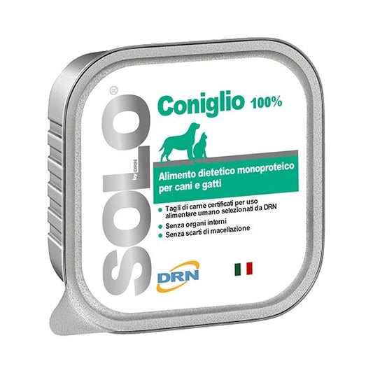 Drn Solo Coniglio Alimento Dietetico Monoproteico Umido Cani/Gatti 100g