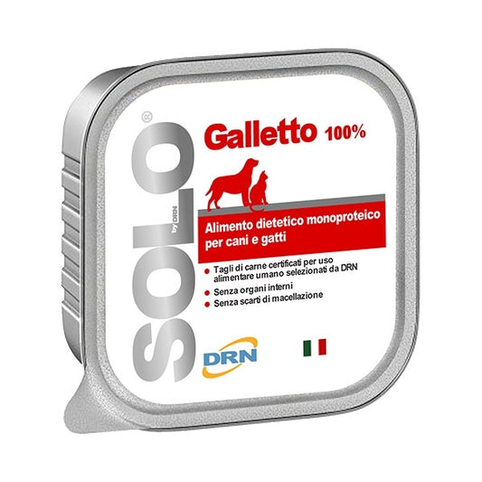 Drn Solo Galletto Alimento Dietetico Monoproteico Umido Cani/Gatti 100g