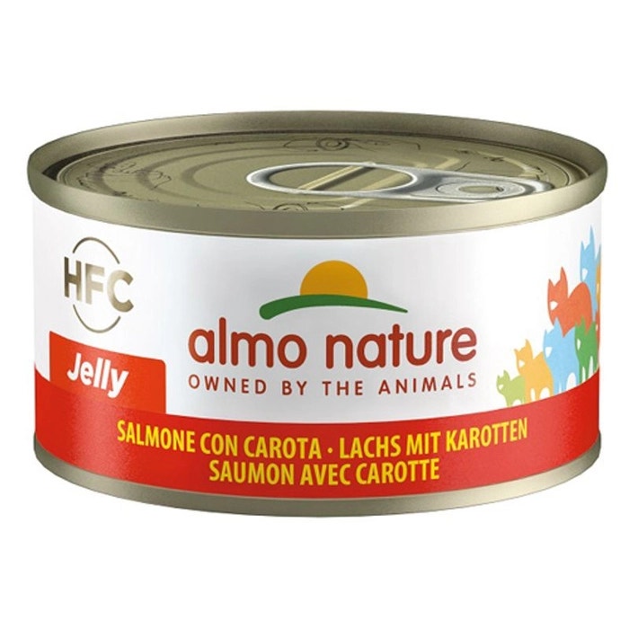 Almo Nature HFC Jelly Cibo Umido Salmone E Carote Per Gatti Adulti Lattina 70g