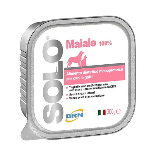 Drn Solo Maiale Alimento Dietetico Monoproteico Umido Cani/Gatti 300g