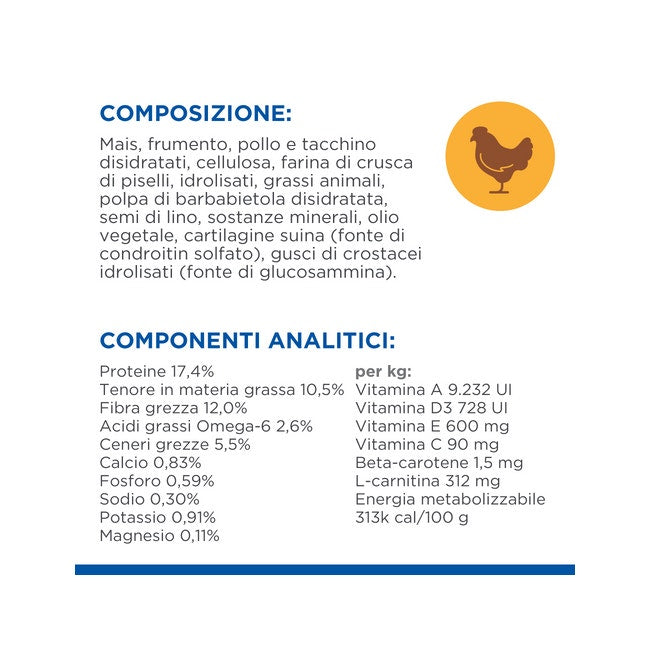 Hill's Science Plan Light Mature 7+ Anni Crocchette Pollo Per Cani Di Taglia Media Sacco 12kg