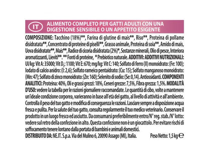 Purina Pro Plan Delicate Gatto Crocchette Tacchino Sacco 1,5kg