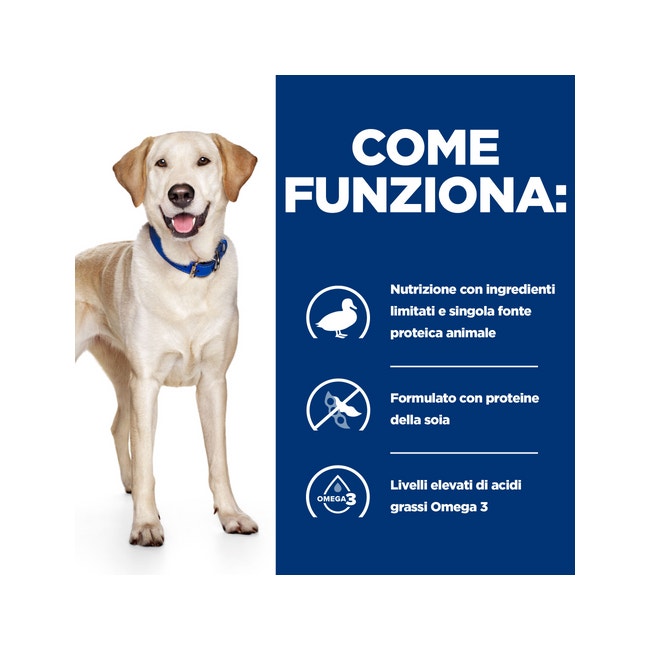 Hill's Prescription Diet D/D Crocchette Di Anatra E Riso Per Cani Sacco 12kg