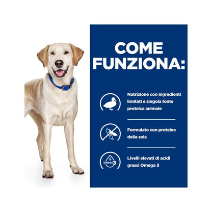 Hill's Prescription Diet D/D Crocchette Di Anatra E Riso Per Cani Sacco 12kg