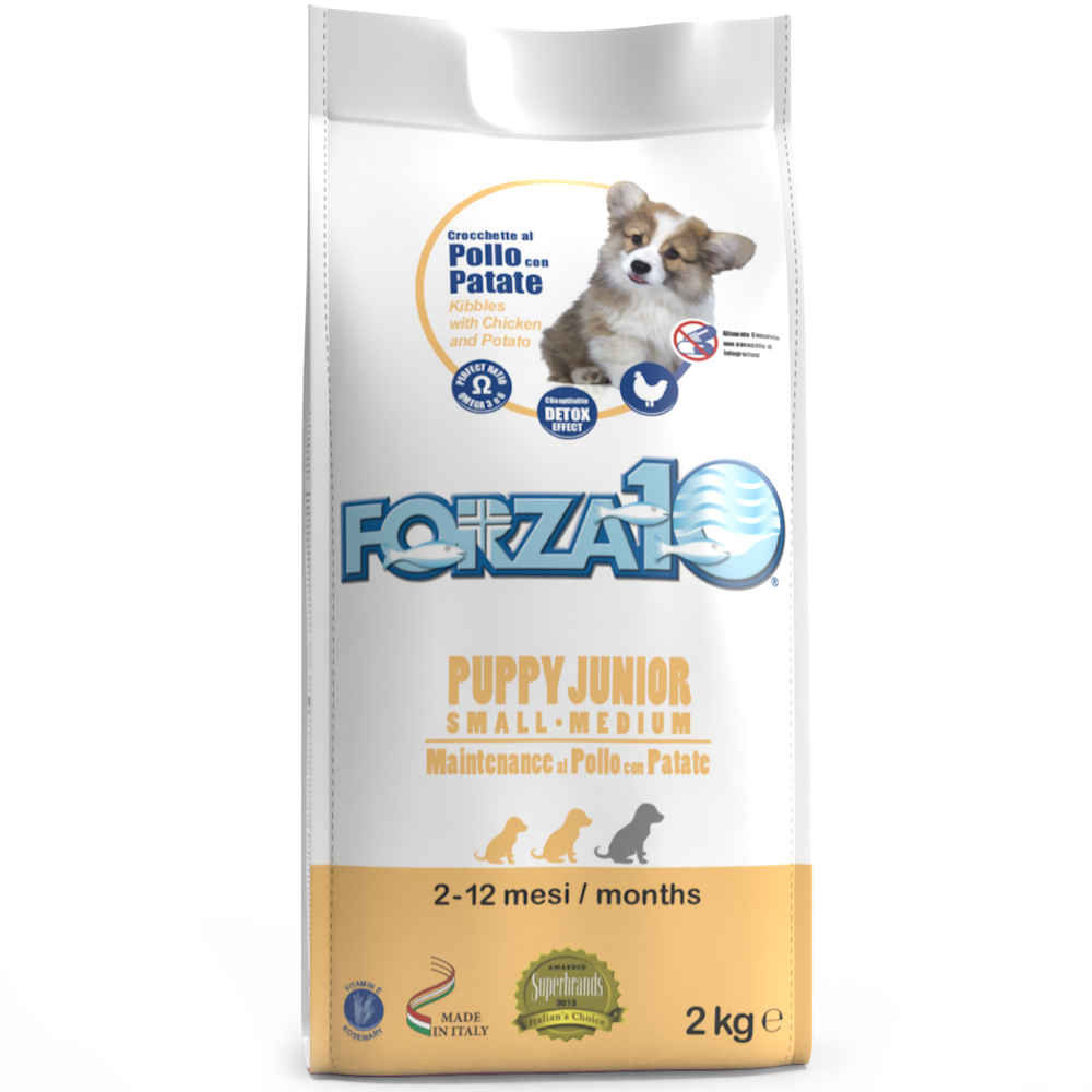 Forza10 Puppy Junior Maintenance Crocchette Al Pollo Con Patate Per Cuccioli Taglia Medio/Piccola Sacco 2kg