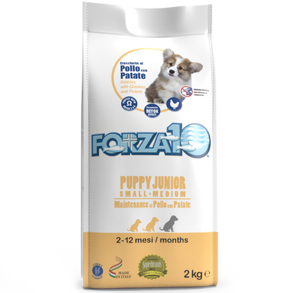 Forza10 Puppy Junior Maintenance Crocchette Al Pollo Con Patate Per Cuccioli Taglia Medio/Piccola Sacco 2kg