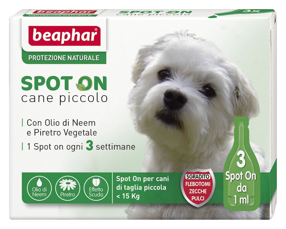 Beaphar Protezione Naturale Spot On Scudo per Cane piccolo Antiparassitario 3 Pipette
