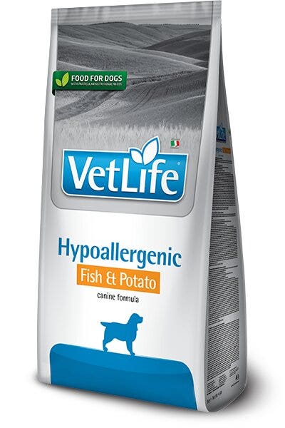 Farmina Vet Life Natural Canine Hypoallergenic Cibo Secco Pesce E Patate Per Cani Sacco 12kg
