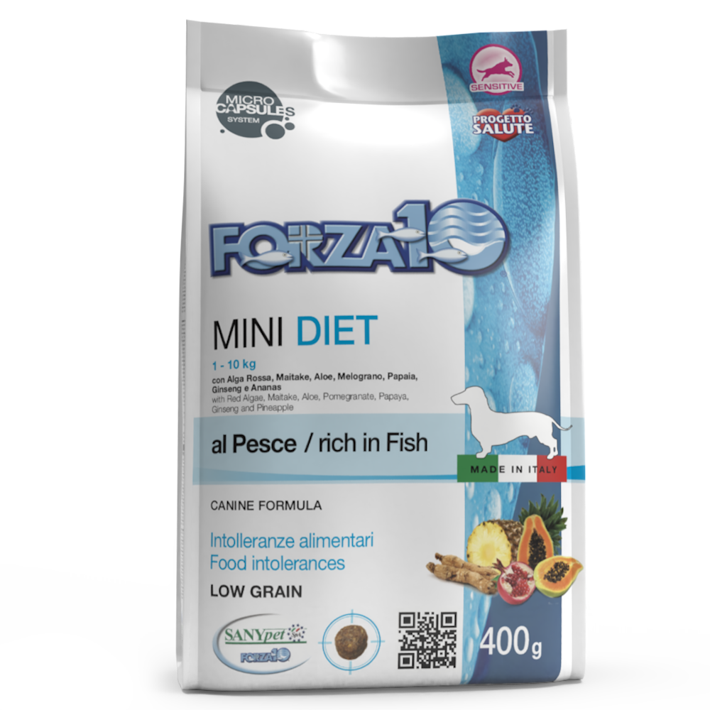 Forza10 Mini Diet Crocchette Al Pesce Cani Adulti Taglia Piccola Sacco 400g