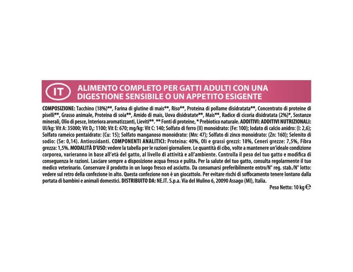 Purina Pro Plan Delicate Gatto Crocchette Tacchino Sacco 10kg